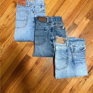 Lot Of 3 Men’s 33x32 Vintage Blue Jeans RL Polo, Tommy Hilfiger, Lucky Brand